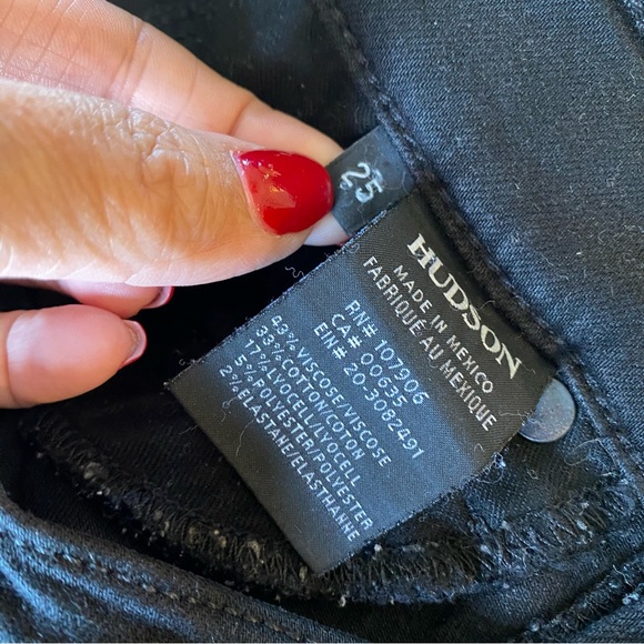 Hudson Barbara high waist super skinny black jeans size 25 - Picture 9 of 9